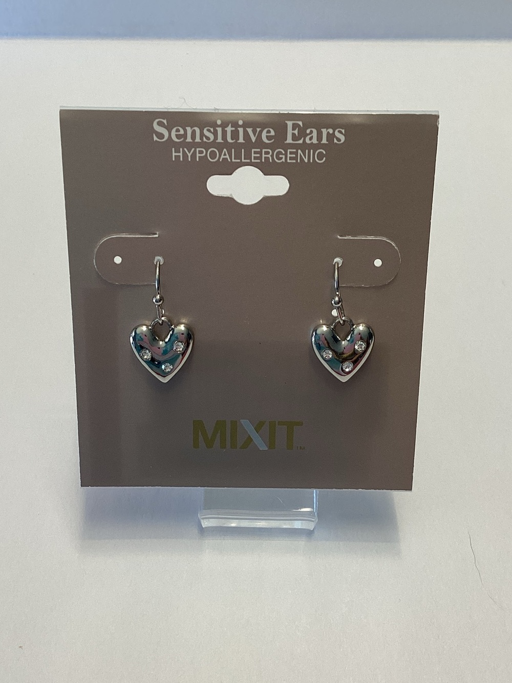 Mixit Silver Heart Drop Earrings
